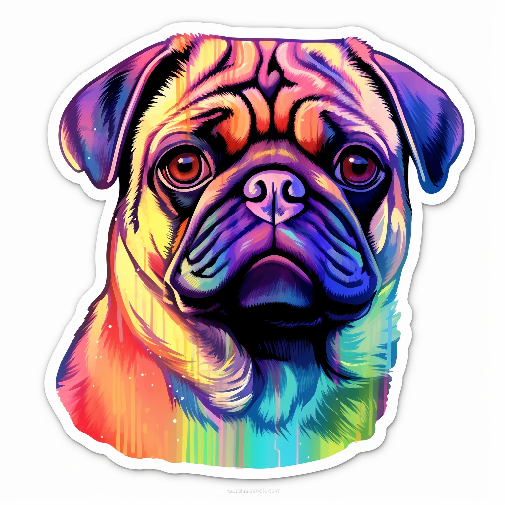 Pug Dog Vinyl Decal Sticker for Car, Laptop, Tumbler and more # 0011363