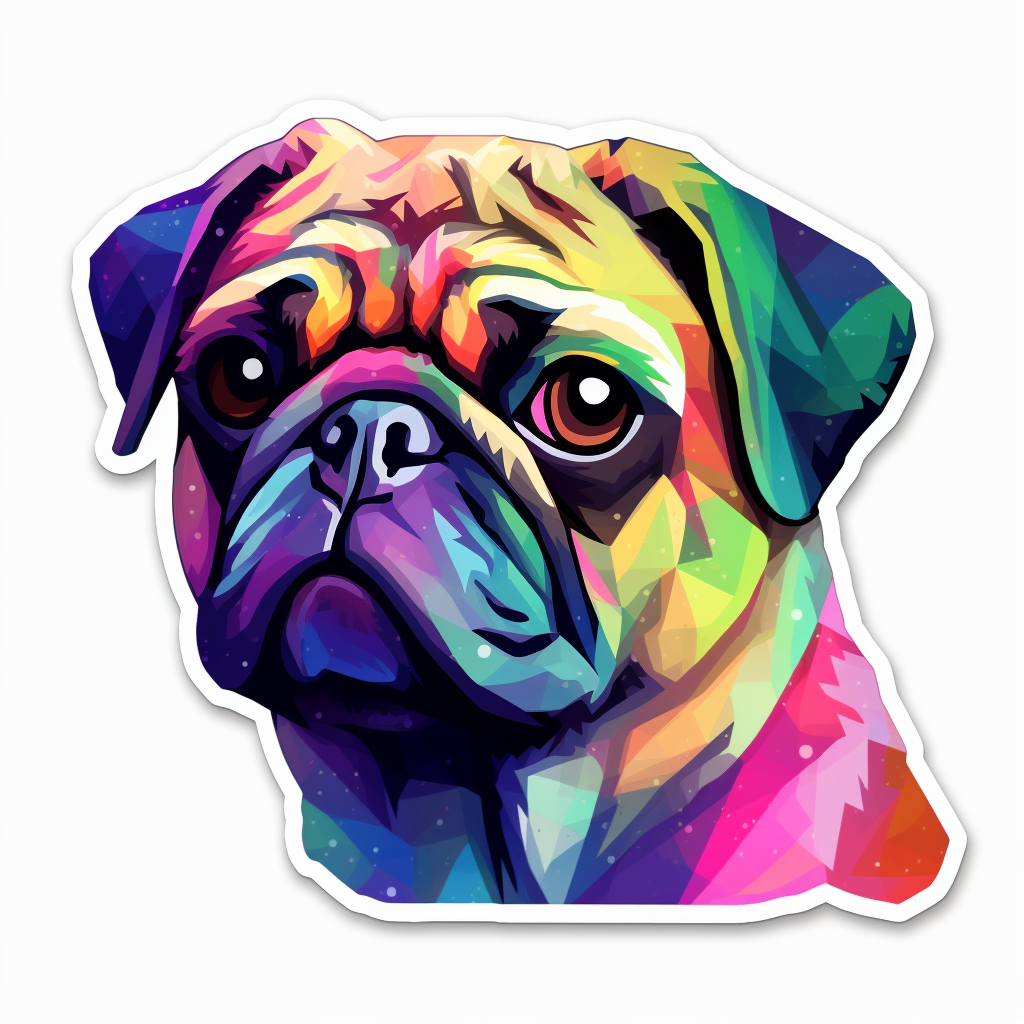 Pug Dog Vinyl Decal Sticker for Car, Laptop, Tumbler and more # 0011388