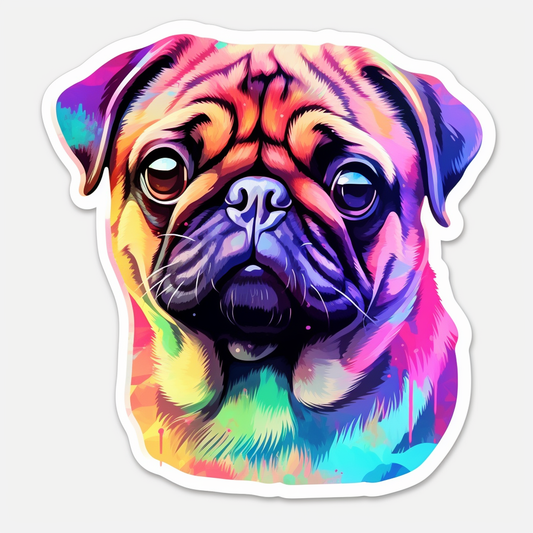 Pug Dog Vinyl Decal Sticker for Car, Laptop, Tumbler and more # 0011385