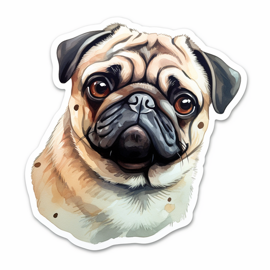 Pug Dog Vinyl Decal Sticker for Car, Laptop, Tumbler and more # 0011371