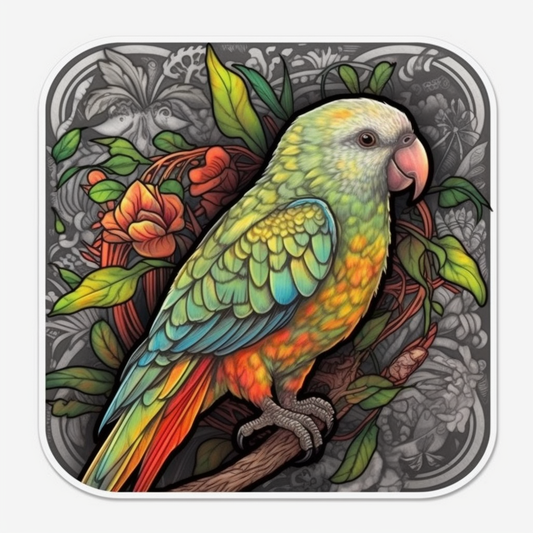 Quaker Parrot Vinyl Decal Sticker for Car, Laptop, Tumbler and more # 003738