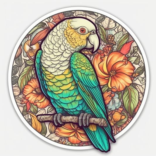 Quaker Parrot Vinyl Decal Sticker for Car, Laptop, Tumbler and more # 003744