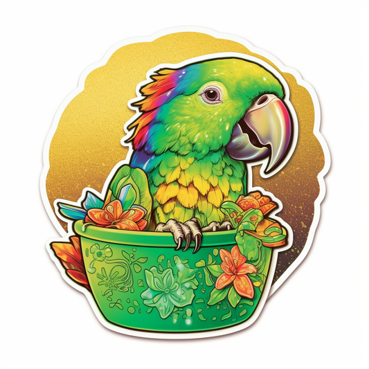 Quaker Parrot Vinyl Decal Sticker for Car, Laptop, Tumbler and more # 003731