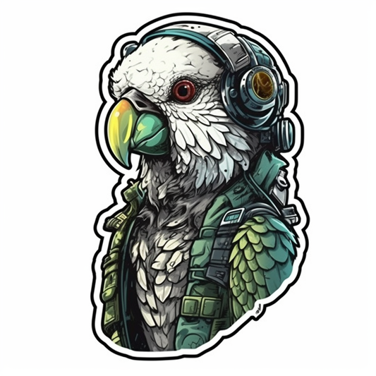 Quaker Parrot Vinyl Decal Sticker for Car, Laptop, Tumbler and more # 003734