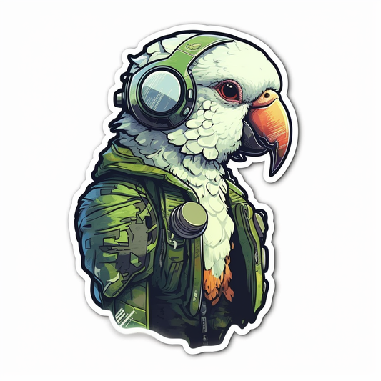 Quaker Parrot Vinyl Decal Sticker for Car, Laptop, Tumbler and more # 003736