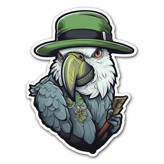 Quaker Parrot Vinyl Decal Sticker for Car, Laptop, Tumbler and more # 003740