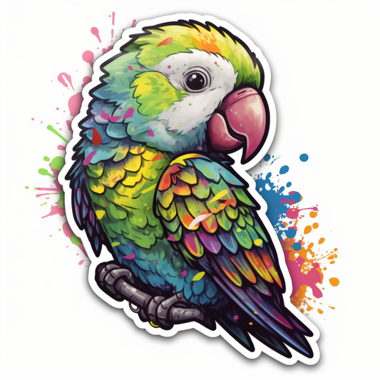 Quaker Parrot Vinyl Decal Sticker for Car, Laptop, Tumbler and more # 003758