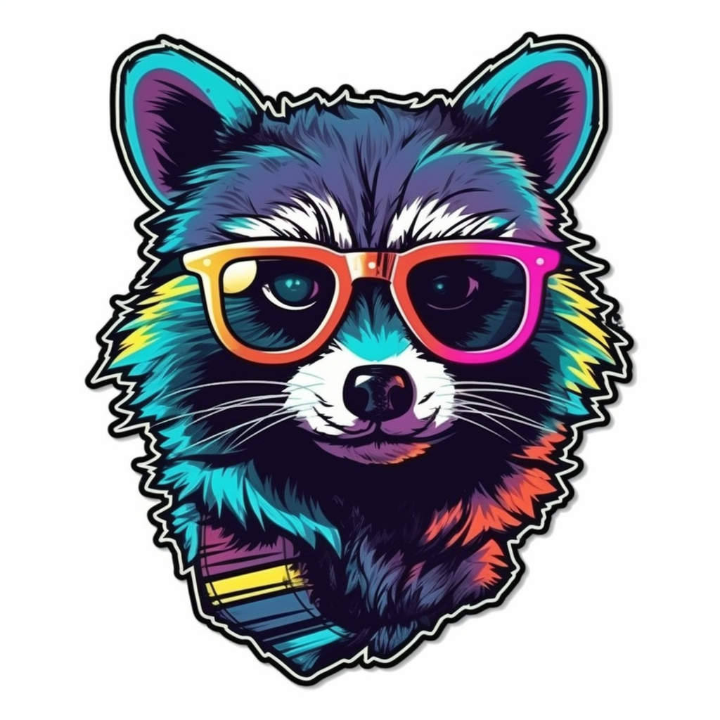 Raccoon Vinyl Decal Sticker for Car, Laptop, Tumbler and more # 007701