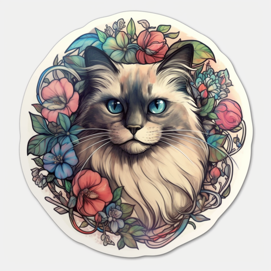 Ragdoll Cat Vinyl Decal Sticker for Car, Laptop, Tumbler and more # 003865
