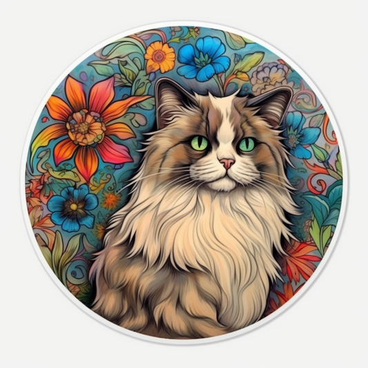 Ragdoll Cat Vinyl Decal Sticker for Car, Laptop, Tumbler and more # 003870