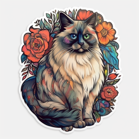 Ragdoll Cat Vinyl Decal Sticker for Car, Laptop, Tumbler and more # 003868