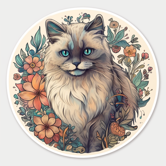 Ragdoll Cat Vinyl Decal Sticker for Car, Laptop, Tumbler and more # 003881