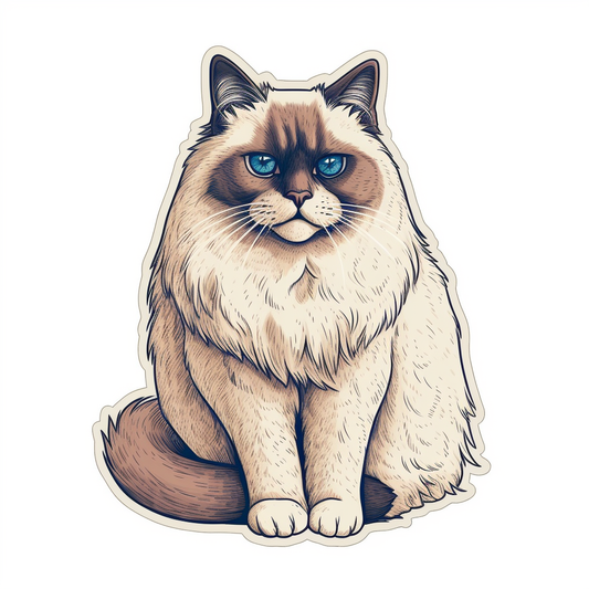 Ragdoll Cat Vinyl Decal Sticker for Car, Laptop, Tumbler and more # 003883