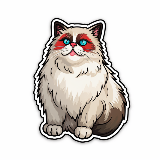 Ragdoll Cat Vinyl Decal Sticker for Car, Laptop, Tumbler and more # 003890