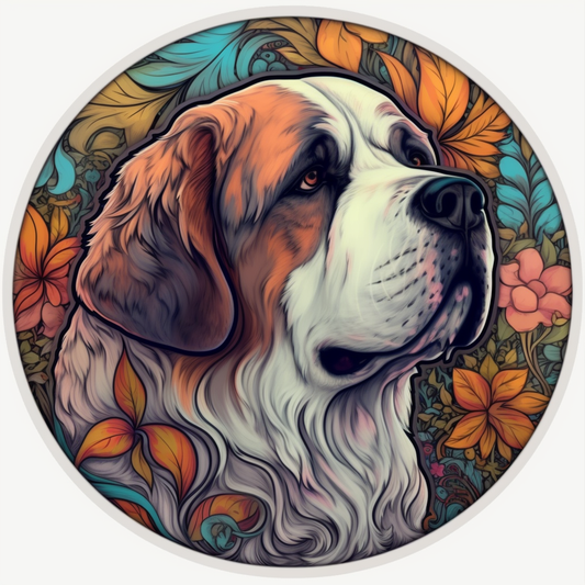 Saint Bernard Dog Vinyl Decal Sticker for Car, Laptop, Tumbler and more # 004061