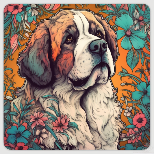 Saint Bernard Dog Vinyl Decal Sticker for Car, Laptop, Tumbler and more # 004071