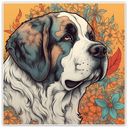 Saint Bernard Dog Vinyl Decal Sticker for Car, Laptop, Tumbler and more # 004068