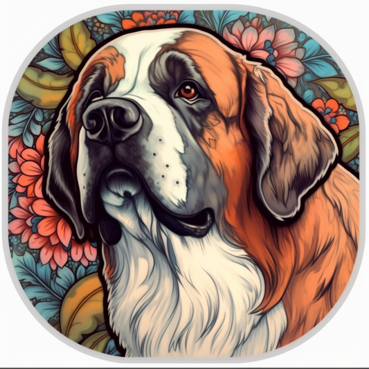 Saint Bernard Dog Vinyl Decal Sticker for Car, Laptop, Tumbler and more # 004066