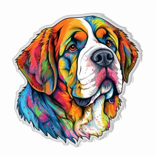 Saint Bernard Dog Vinyl Decal Sticker for Car, Laptop, Tumbler and more # 007404