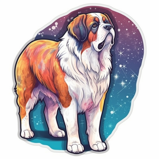 Saint Bernard Dog Vinyl Decal Sticker for Car, Laptop, Tumbler and more # 007410