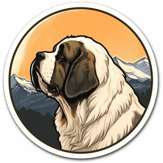 Saint Bernard Dog Vinyl Decal Sticker for Car, Laptop, Tumbler and more # 007399