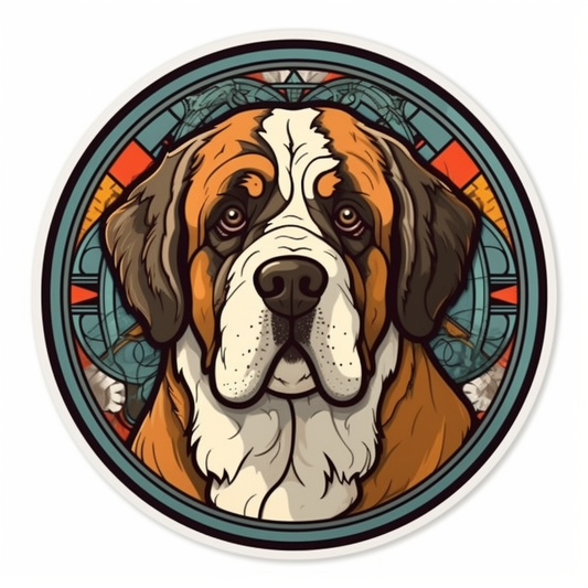 Saint Bernard Dog Vinyl Decal Sticker for Car, Laptop, Tumbler and more # 007409