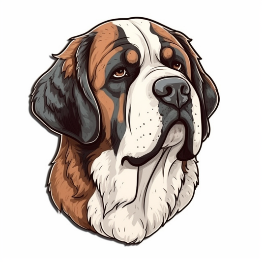 Saint Bernard Dog Vinyl Decal Sticker for Car, Laptop, Tumbler and more # 007408