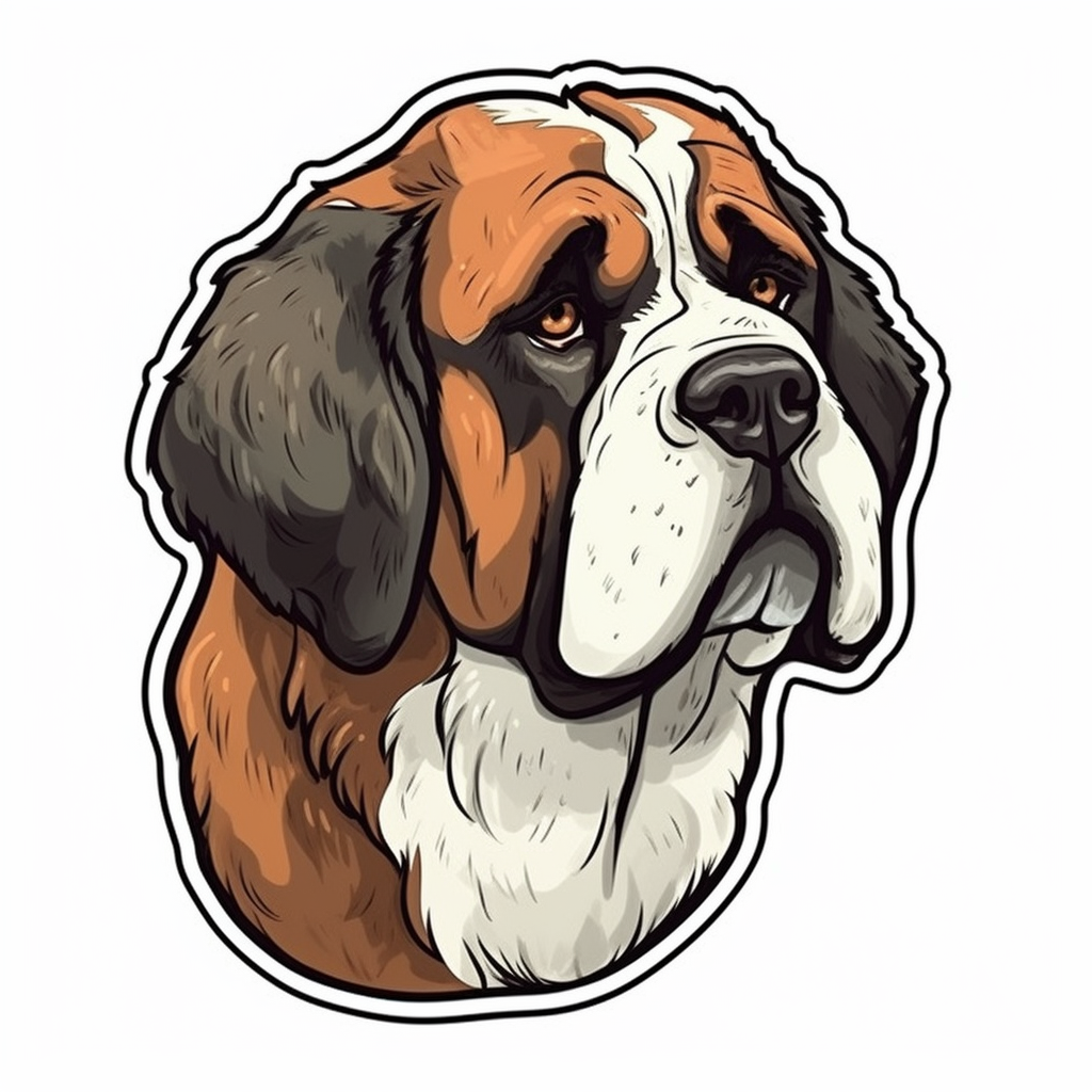 Saint Bernard Dog Vinyl Decal Sticker for Car, Laptop, Tumbler and more # 007415