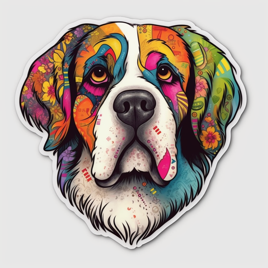 Saint Bernard Dog Vinyl Decal Sticker for Car, Laptop, Tumbler and more # 004076