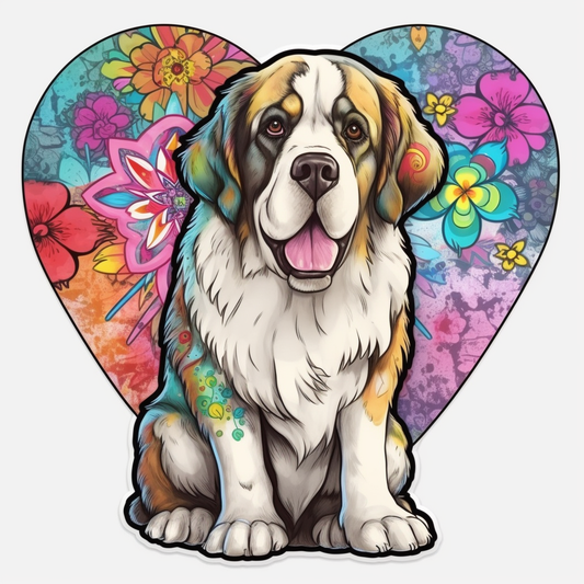 Saint Bernard Dog Vinyl Decal Sticker for Car, Laptop, Tumbler and more # 004072