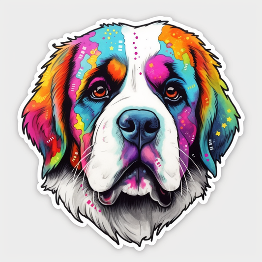 Saint Bernard Dog Vinyl Decal Sticker for Car, Laptop, Tumbler and more # 004093