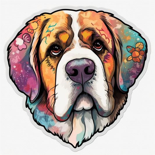 Saint Bernard Dog Vinyl Decal Sticker for Car, Laptop, Tumbler and more # 004075