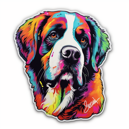 Saint Bernard Dog Vinyl Decal Sticker for Car, Laptop, Tumbler and more # 004085