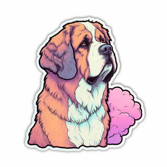Saint Bernard Dog Vinyl Decal Sticker for Car, Laptop, Tumbler and more # 004082