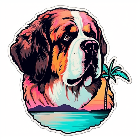 Saint Bernard Dog Vinyl Decal Sticker for Car, Laptop, Tumbler and more # 004087