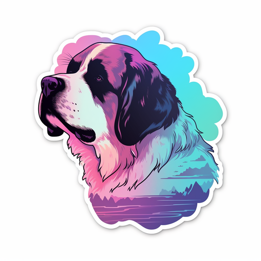 Saint Bernard Dog Vinyl Decal Sticker for Car, Laptop, Tumbler and more # 004094