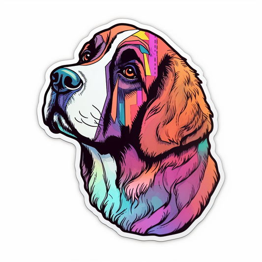 Saint Bernard Dog Vinyl Decal Sticker for Car, Laptop, Tumbler and more # 004089