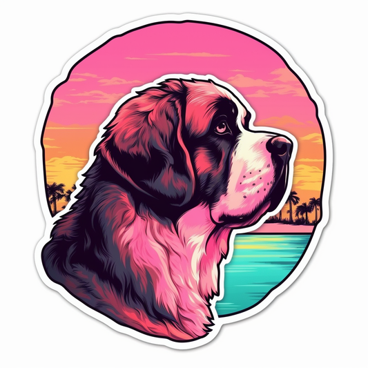 Saint Bernard Dog Vinyl Decal Sticker for Car, Laptop, Tumbler and more # 004099