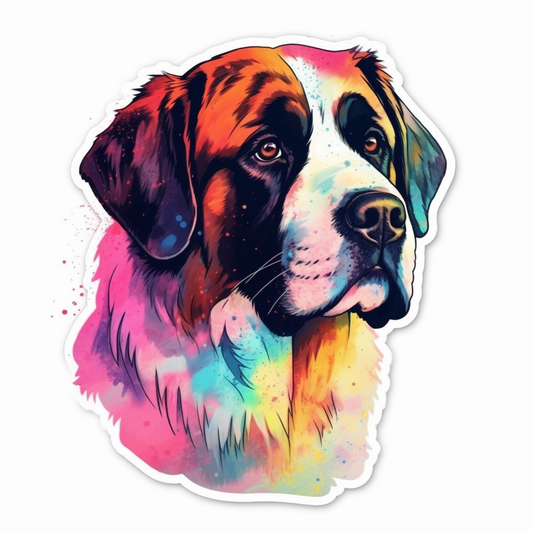 Saint Bernard Dog Vinyl Decal Sticker for Car, Laptop, Tumbler and more # 004088