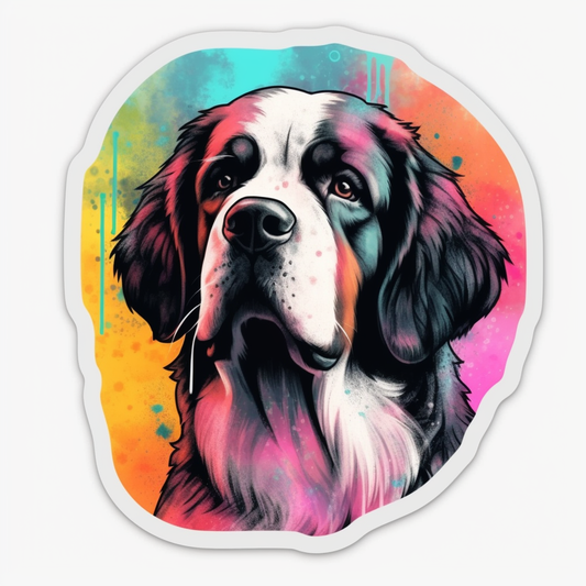 Saint Bernard Dog Vinyl Decal Sticker for Car, Laptop, Tumbler and more # 004090