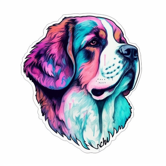 Saint Bernard Dog Vinyl Decal Sticker for Car, Laptop, Tumbler and more # 004104