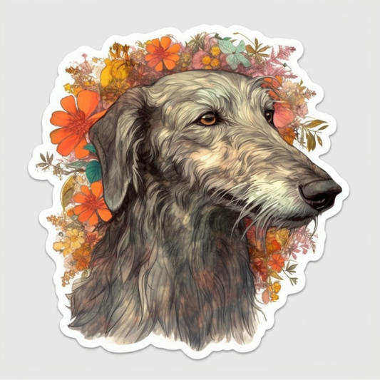 Scottish Deerhound Dog Vinyl Decal Sticker for Car, Laptop, Tumbler and more # 007923