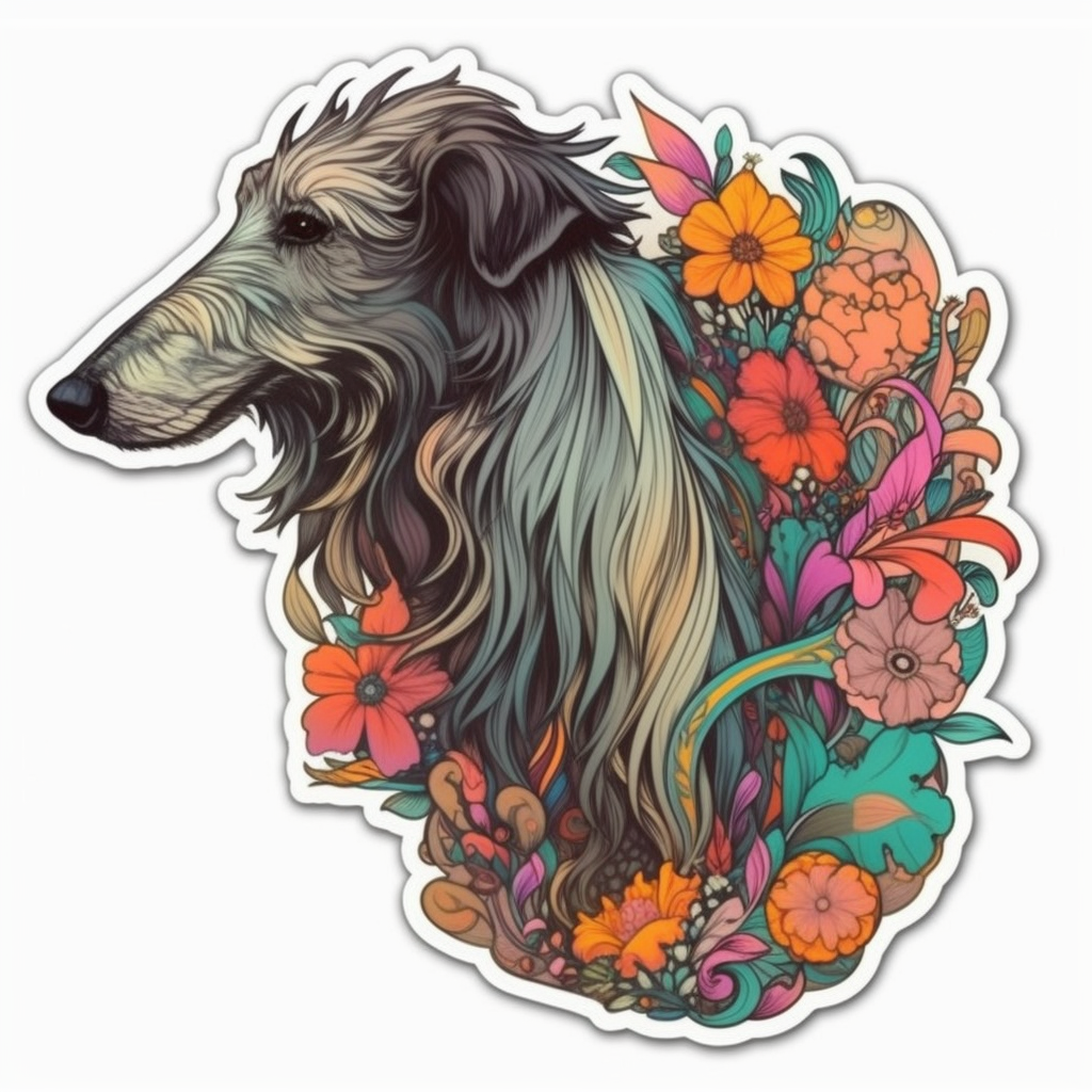 Scottish Deerhound Dog Vinyl Decal Sticker for Car, Laptop, Tumbler and more # 007907
