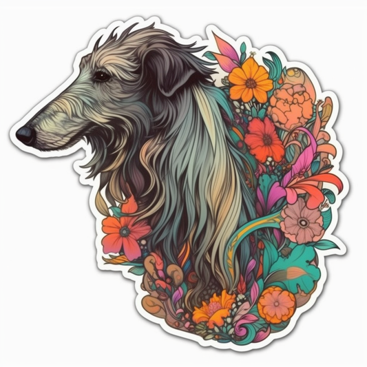 Scottish Deerhound Dog Vinyl Decal Sticker for Car, Laptop, Tumbler and more # 007907