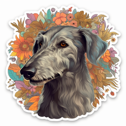 Scottish Deerhound Dog Vinyl Decal Sticker for Car, Laptop, Tumbler and more # 007943
