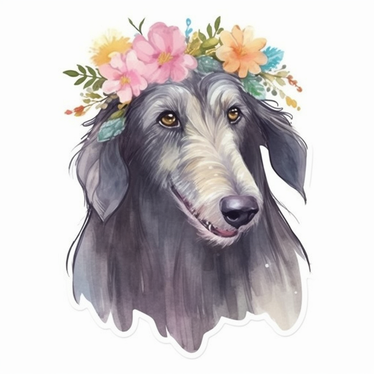 Scottish Deerhound Dog Vinyl Decal Sticker for Car, Laptop, Tumbler and more # 007948