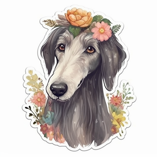 Scottish Deerhound Dog Vinyl Decal Sticker for Car, Laptop, Tumbler and more # 007945