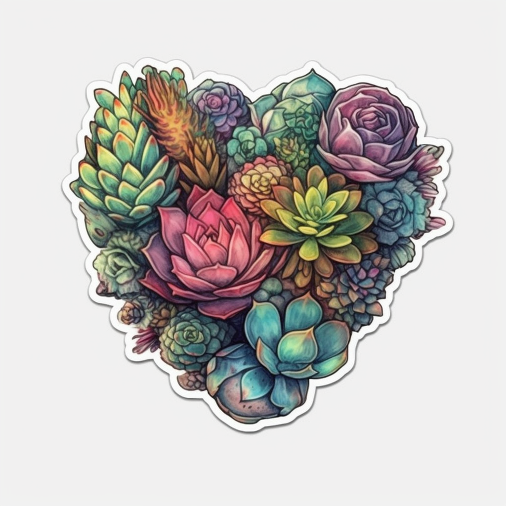 Sedum Succulent Vinyl Decal Sticker for Car, Laptop, Tumbler and more # 006718