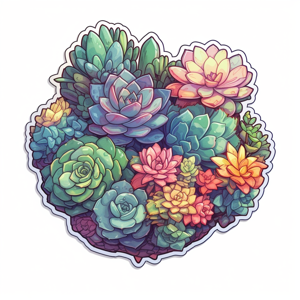Sedum Succulent Vinyl Decal Sticker for Car, Laptop, Tumbler and more # 006728