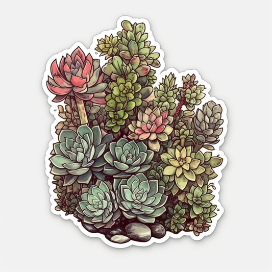 Sedum Succulent Vinyl Decal Sticker for Car, Laptop, Tumbler and more # 006722